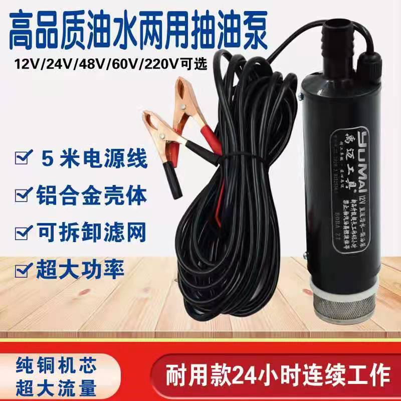 电动抽油泵柴油小型12v24v便携车载220v抽水泵加油枪抽油器加油泵-图1