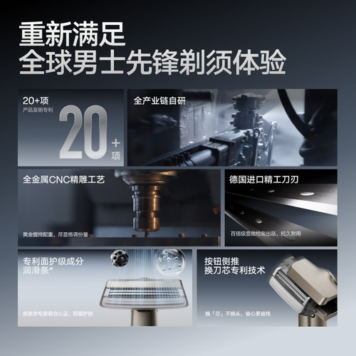 理然全金属手动剃须刀刮胡刀胡须刀男生礼物便携出行可上飞机高铁 - 图0