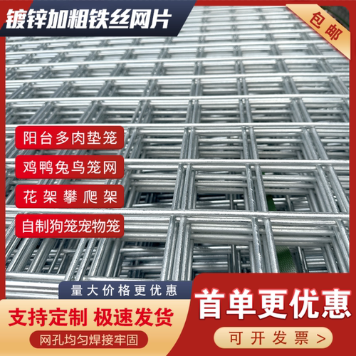 镀锌铁丝围栏铁网格网养殖鸡狗笼钢丝电焊网片加粗建筑隔离防护网 - 图2