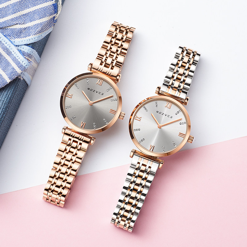 时尚女士防水简约网红学生酷石英表 帝梵达手表国产腕表