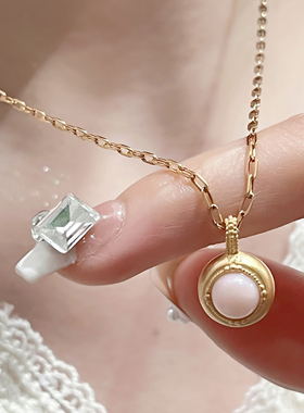 十里间s925银粉澳宝吊坠项链