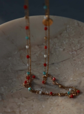 十里间【彩虹糖】彩色锆石项链超闪个性百搭时尚小众锁骨链