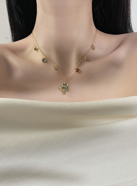 十里间彩色天然石项链手链