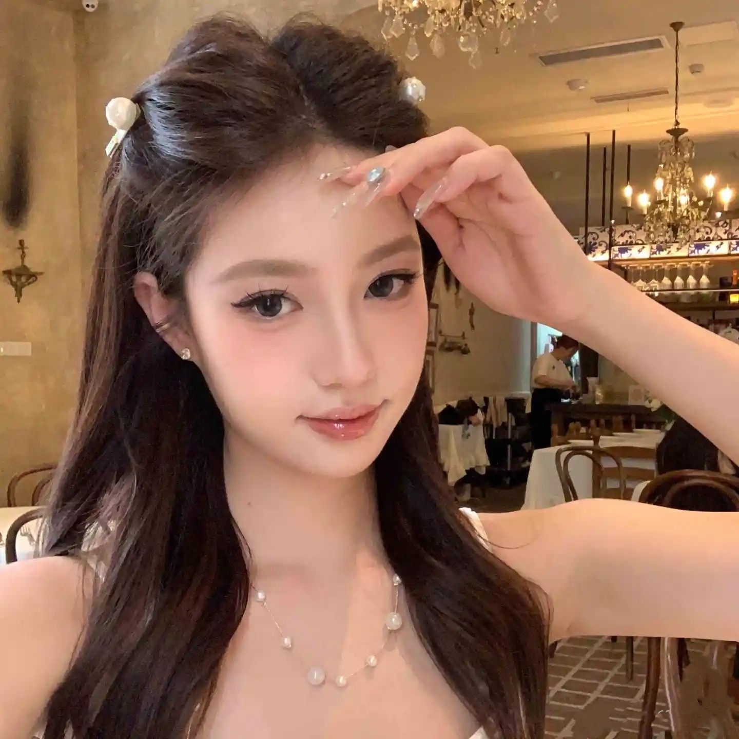 十里间【福利小夹子】甜美小清新亮晶晶珍珠刘海夹蓝色边夹鸭嘴夹,淘宝优惠券,粉丝福利购,淘宝优惠卷