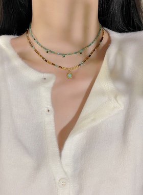 十里间民族风串珠项链锁骨链