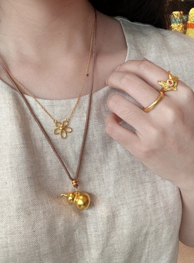 十里间【金色格桑花】葫芦项链