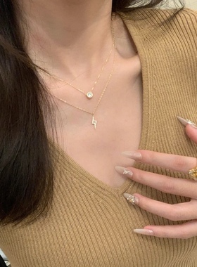 十里间【纯银｜闪电】简约气质s925新项链百搭泡泡叠戴锁骨链