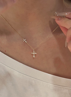 十里间【925银｜精致版】简约气质s925银十字架项链百搭锁骨链