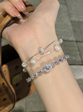 十里间【s925银｜珍珠宴会】法式浪漫淡水珍珠双层手链百搭手串