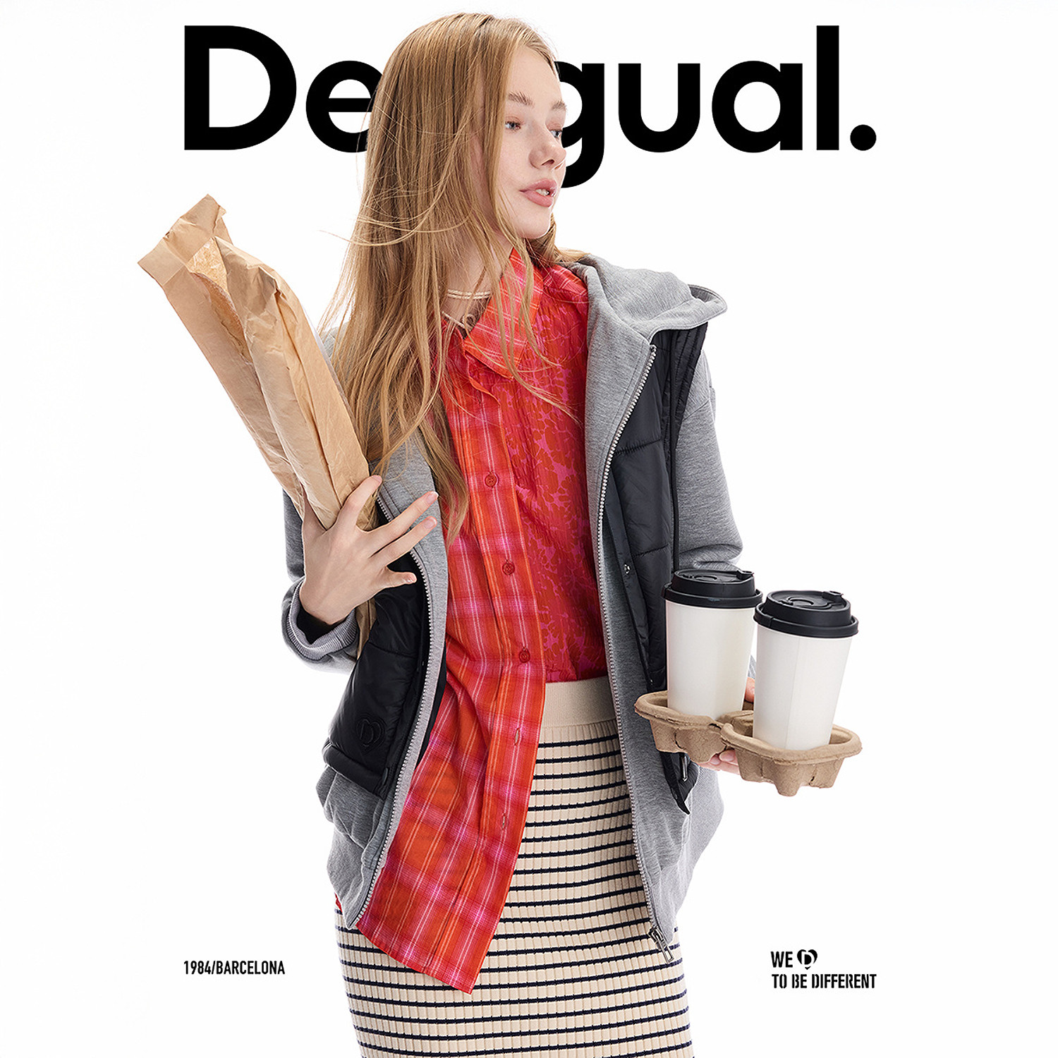 【超能小太阳严选】Desigual25秋冬新品假两件马甲拼接夹棉外套,淘宝优惠券,粉丝福利购,淘宝优惠卷