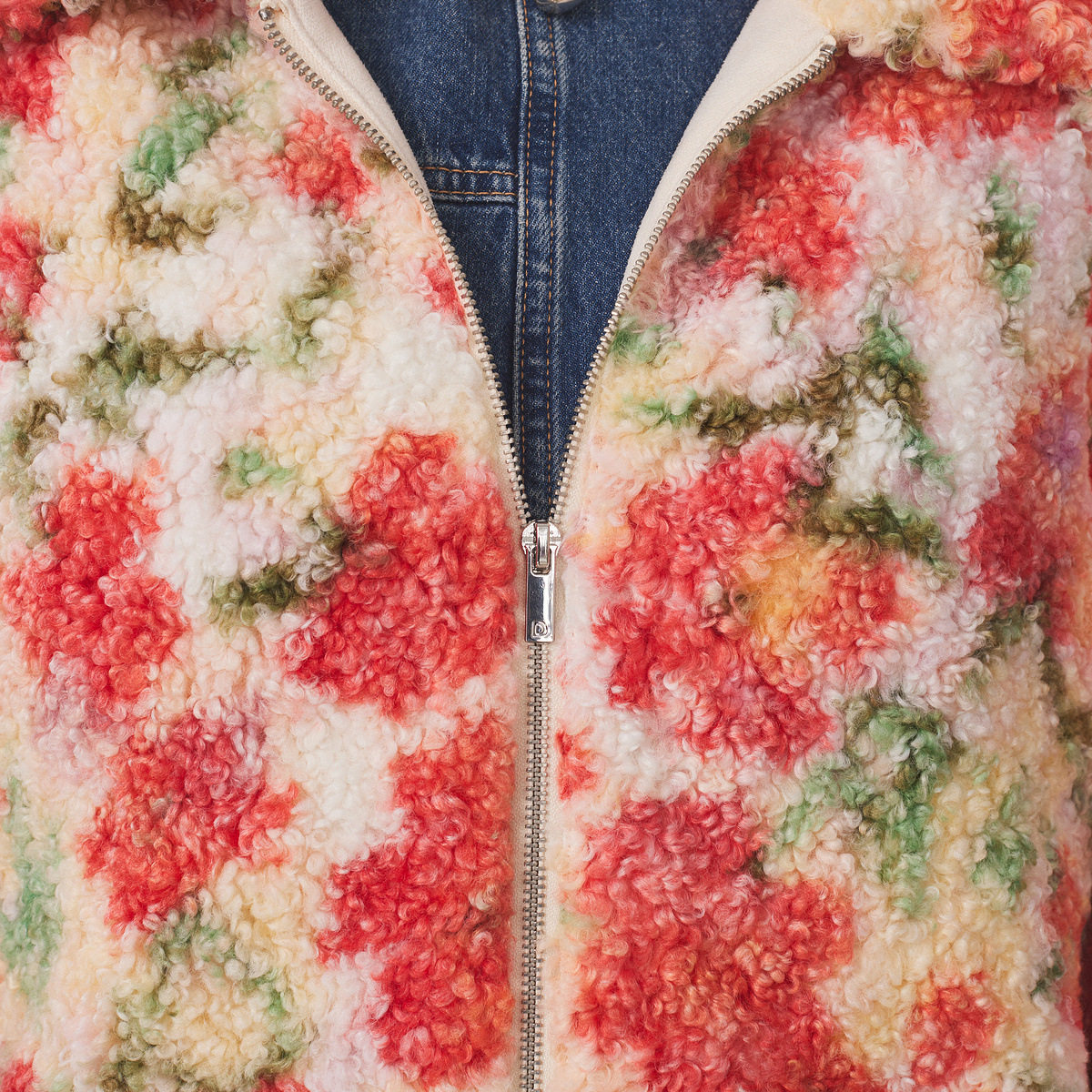 Desigual【博主同款】仿羊羔绒保暖花卉宽松女士外套