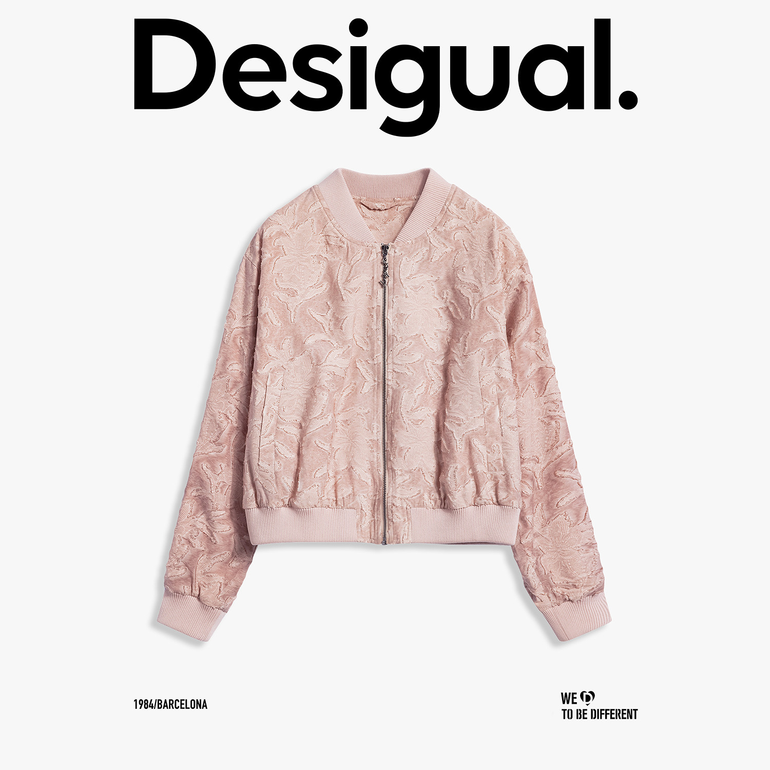 Desigual26春夏新品宽松提花棒球领长袖女式外套
