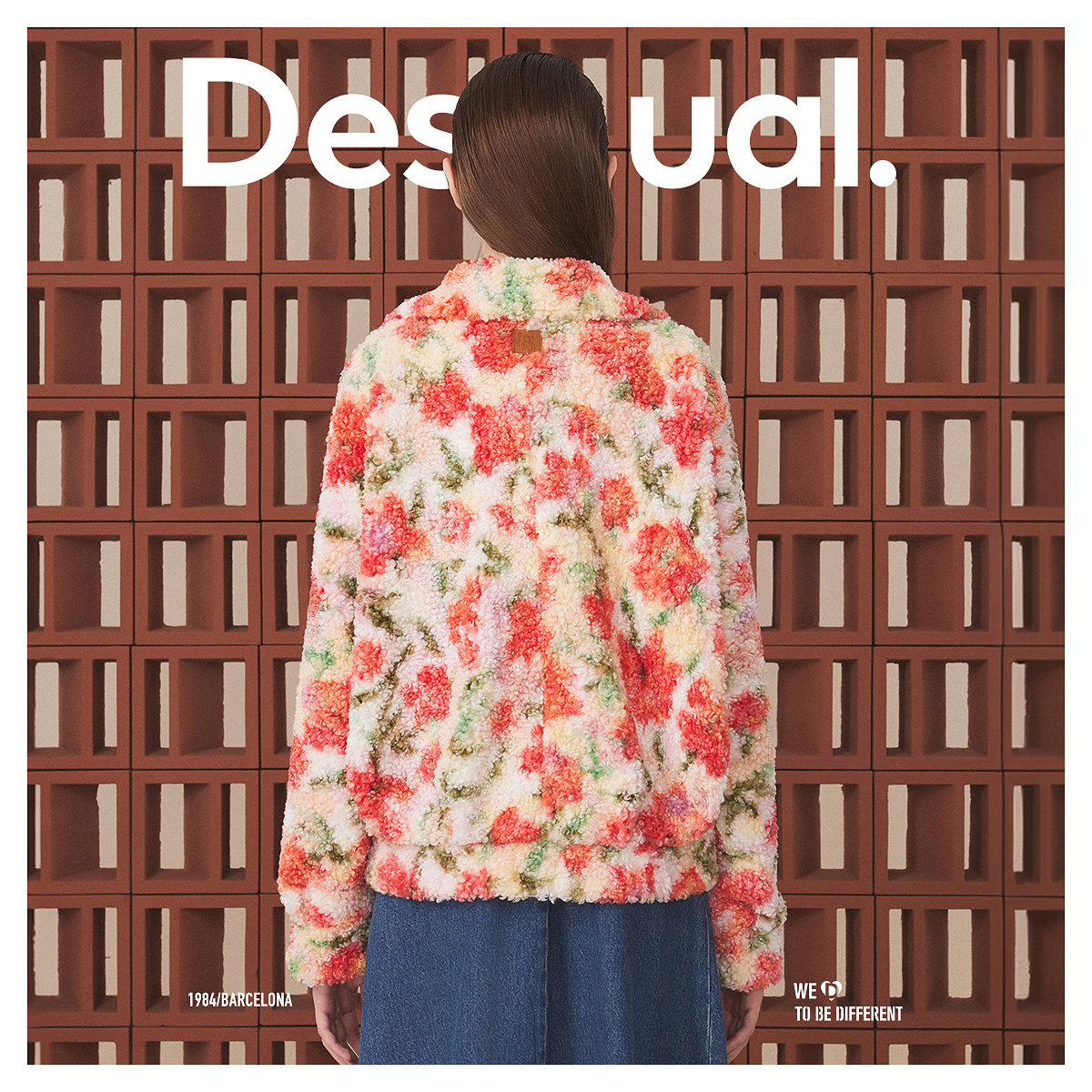 Desigual【博主同款】仿羊羔绒保暖花卉宽松女士外套