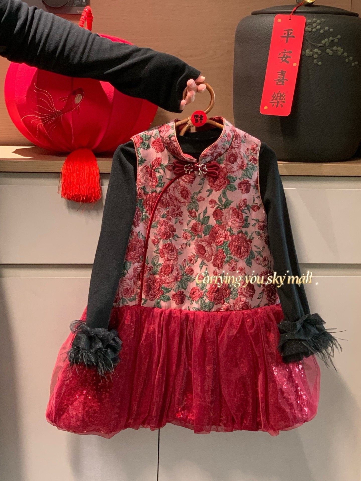 女童新中式国风连衣裙秋冬款儿童唐装旗袍裙宝宝周岁礼服公主裙子,淘宝优惠券,粉丝福利购,淘宝优惠卷