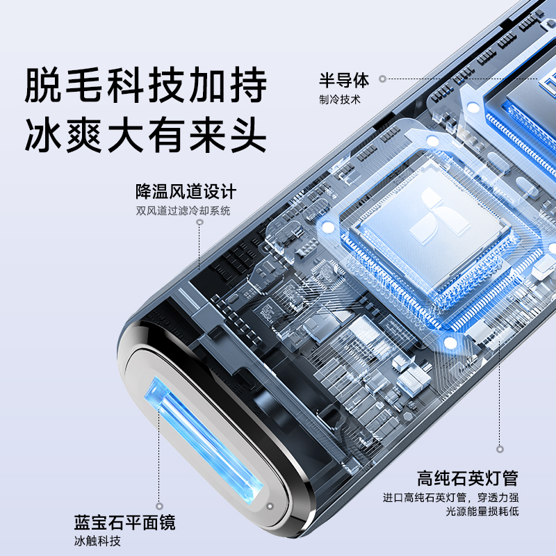 DOCO脱毛仪蓝宝石冰点脱毛仪无痛家用全身持久剃毛女专用礼物