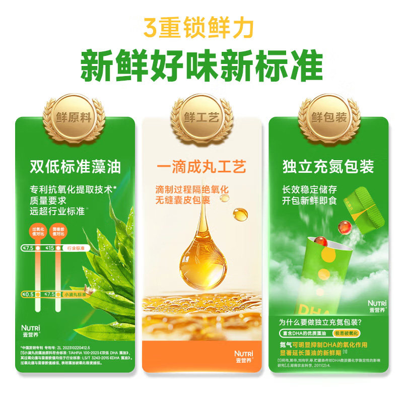 【购正装/此单0元】Nutri壹营养藻油DHA小滴丸儿童叶黄素酯PS学生,淘宝优惠券,粉丝福利购,淘宝优惠卷