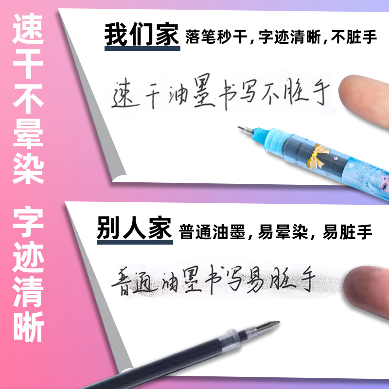 叶罗丽直液式走珠笔速干水性0.5直流液中性笔刷题高颜值全针管签字笔小学生专用初中女生款可爱的盲盒笔文具-图3