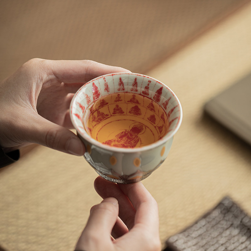 蕴华堂 国潮风敦煌草木灰釉主人杯陶瓷个人专用杯品茗杯功夫茶具,淘宝优惠券,粉丝福利购,淘宝优惠卷