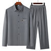 Classic car middle-aged and elderly ice silk long lapels