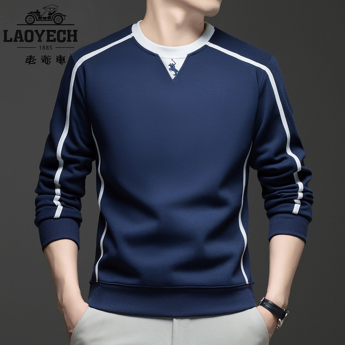 Classic car sweatshirt for men fall 2025 new