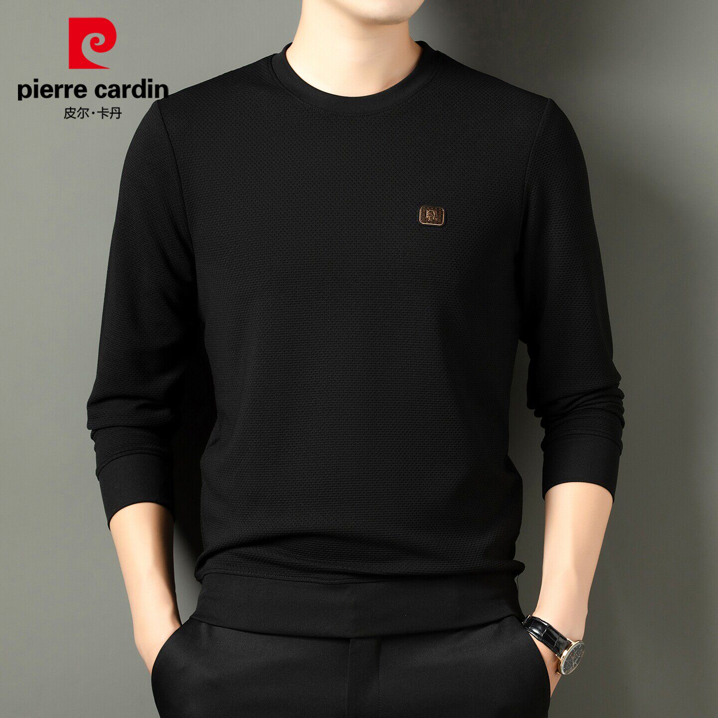 Pierre Cardin waffle long sleeve t-shirt for men