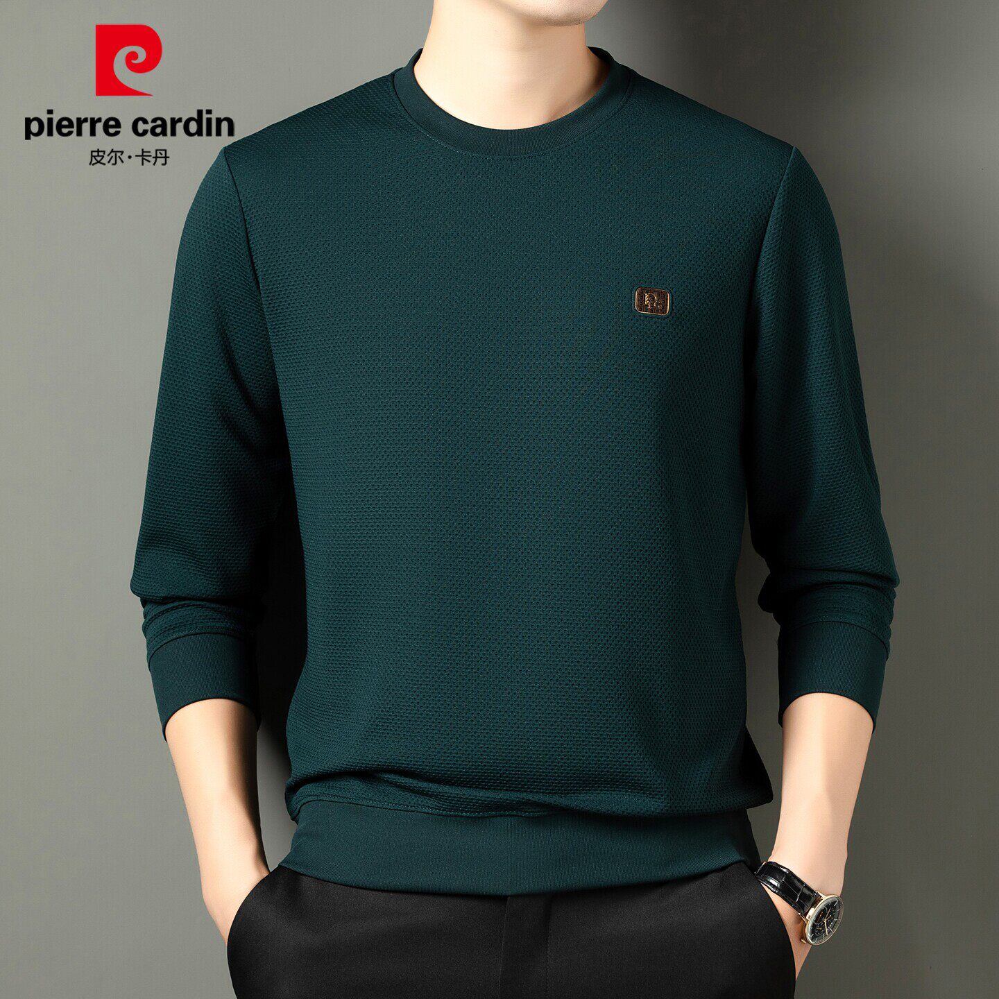 Pierre Cardin waffle long sleeve t-shirt for men
