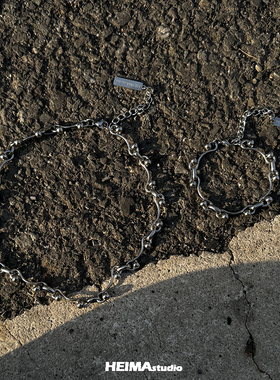 美式圆弧锁骨链男士不掉色钛钢项链男生潮牌嘻哈小众高级感配饰