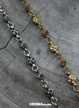 原创日系复古新款筛子手链男高级感男女嘻哈潮流街头欧美手饰男士