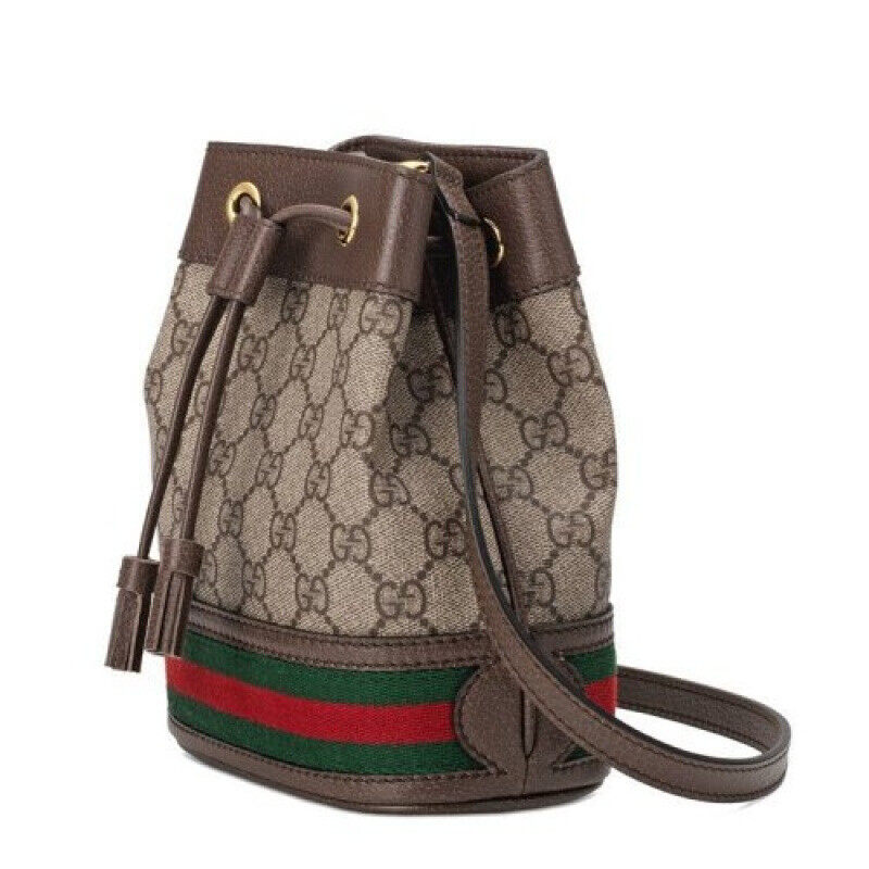 Gucci/古驰老花迷你水桶包女单肩斜挎包红绿条纹抽绳桶包,淘宝优惠券,粉丝福利购,淘宝优惠卷