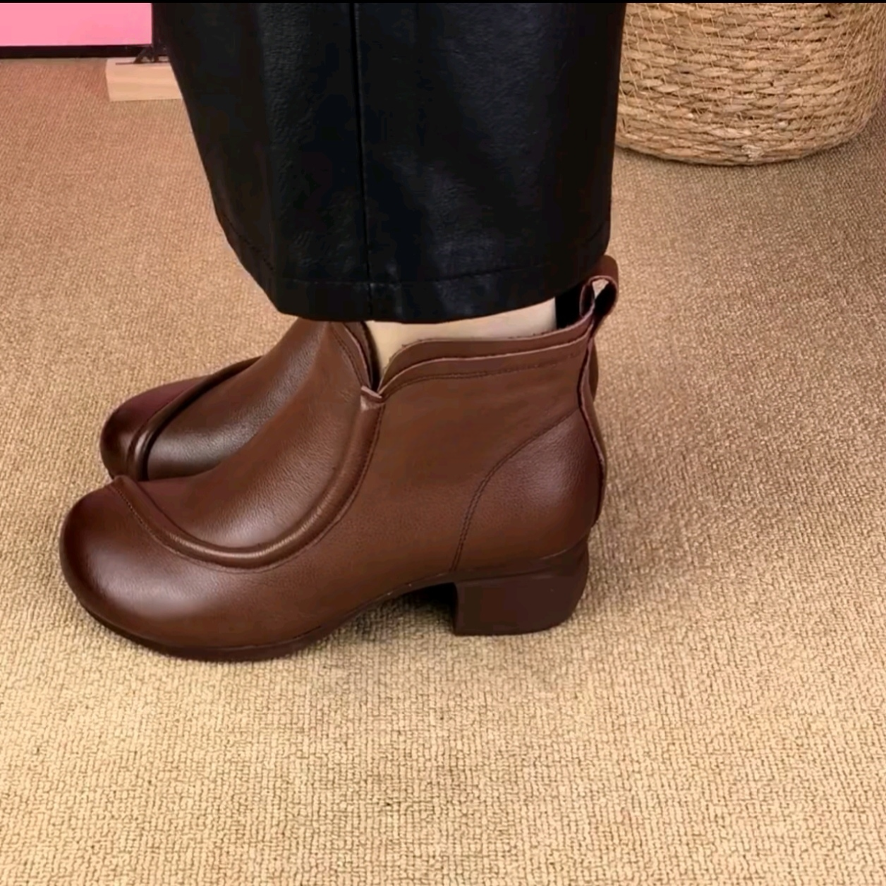 品牌断码真皮低跟短靴女加绒保暖软底马丁靴冬季新款复古防滑棉靴,淘宝优惠券,粉丝福利购,淘宝优惠卷