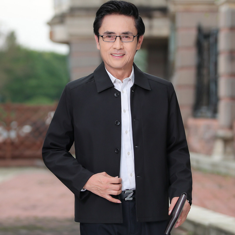 春秋季中年夹克衫中老年男士秋装 锐向夹克