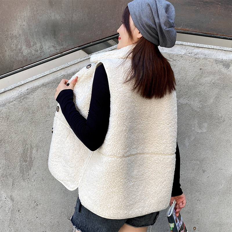 女士2022短款韩版皮毛一体外套马甲 柒妖玖马夹