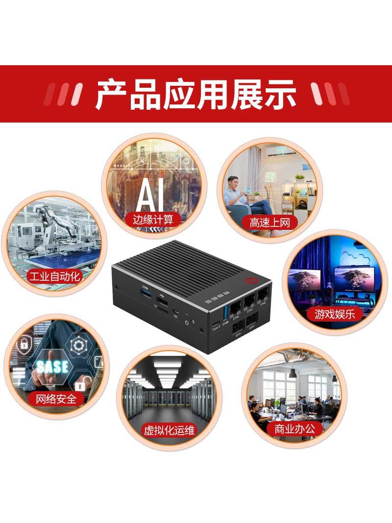 R86S Intel迷你N6005小主机N5105万兆B U3 T1光纤口2.5G U1 U2 U4-图1