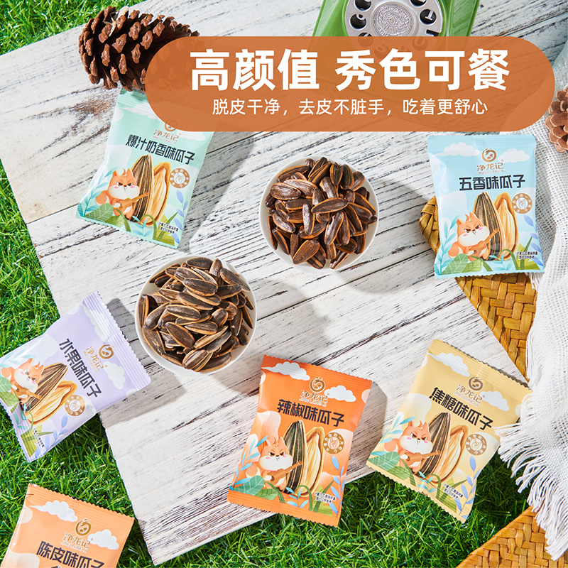 净龙记瓜子25袋小包装水果瓜子五香焦糖奶香混合味葵花籽网红同款