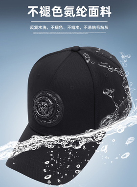 大头围后封口帽子男黑色棒球帽