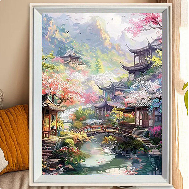 钻石画2025新款古风山水高难度客厅玄关粘钻挂画手工diy十字绣,淘宝优惠券,粉丝福利购,淘宝优惠卷
