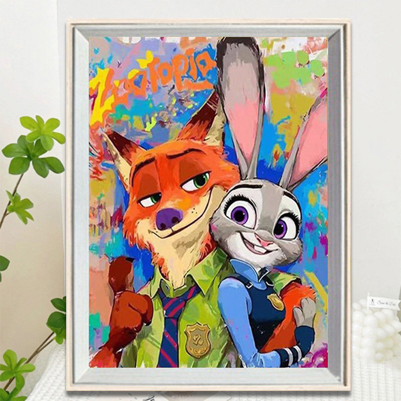 疯狂动物城钻石画2025新款手工diy卡通动漫治愈系砖石粘贴十字绣,淘宝优惠券,粉丝福利购,淘宝优惠卷