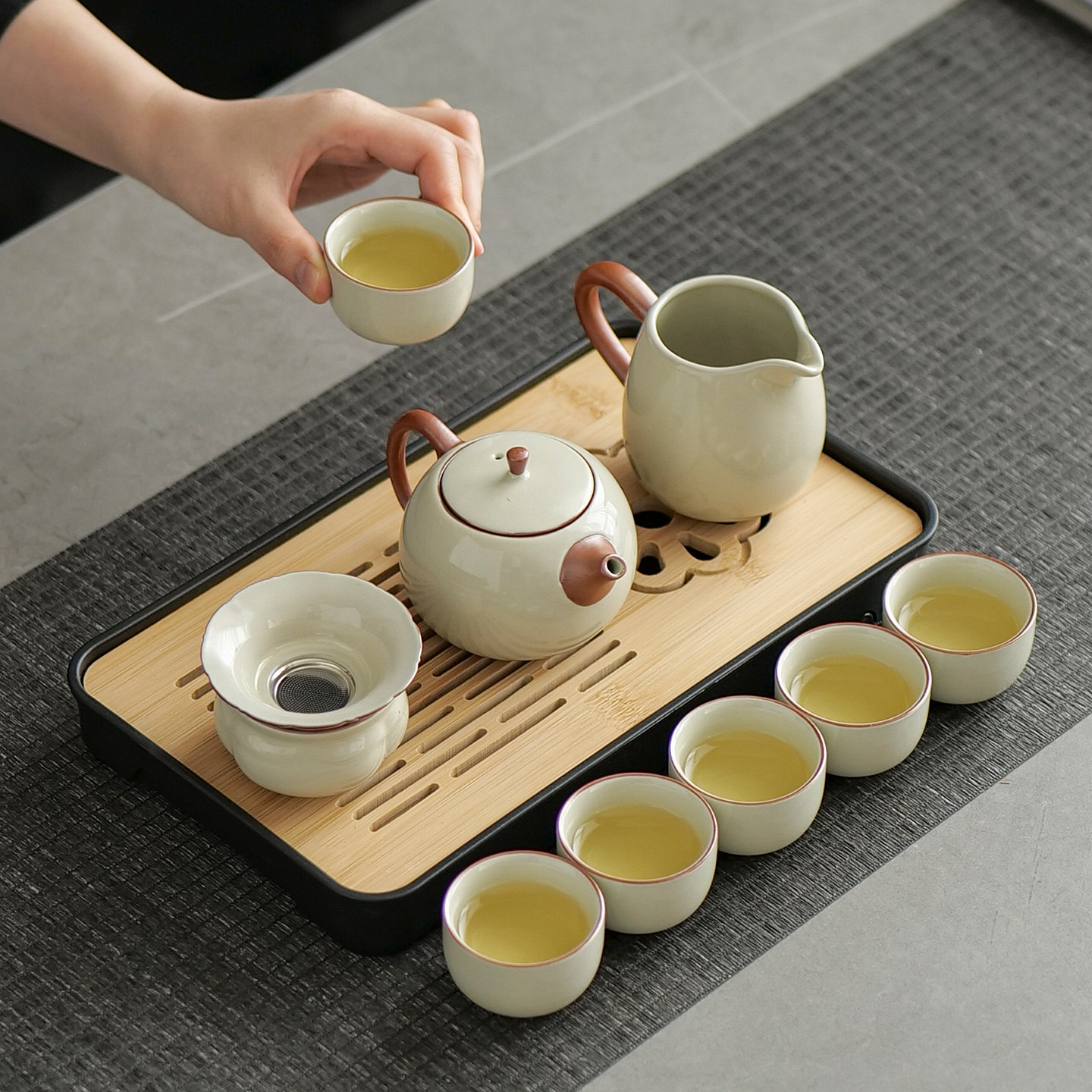 汝窑旅行茶具套装户外喝茶装备露营随行茶壶茶杯功夫茶盘定制logo,淘宝优惠券,粉丝福利购,淘宝优惠卷