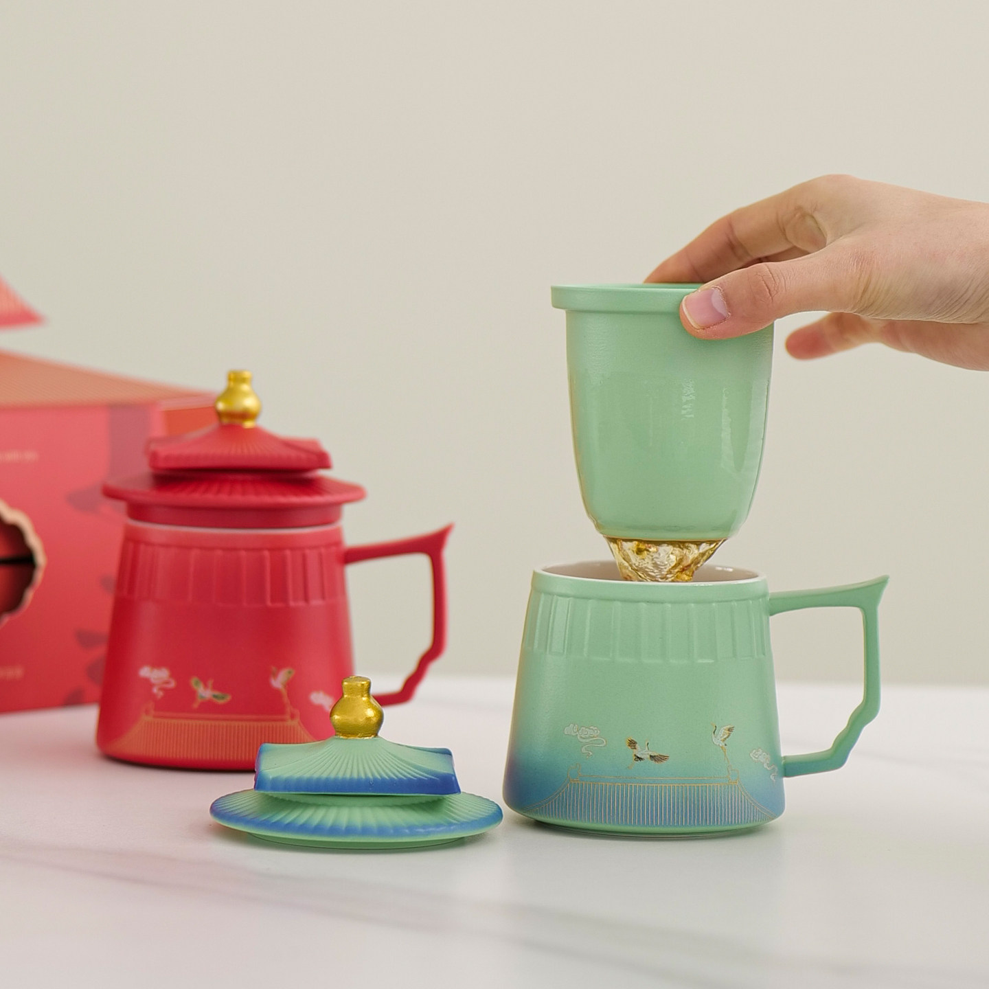 故宫文创陶瓷茶杯茶水分离杯马克杯送长辈领导礼品企业年会伴手礼,淘宝优惠券,粉丝福利购,淘宝优惠卷