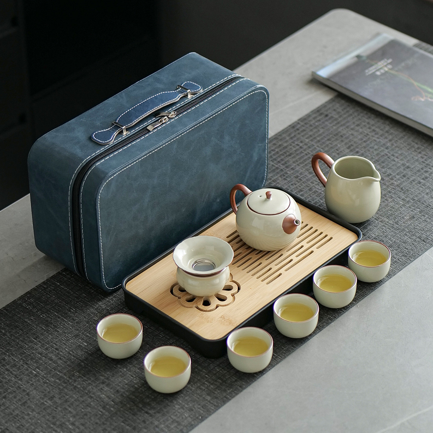 汝窑旅行茶具套装户外喝茶装备露营随行茶壶茶杯功夫茶盘定制logo,淘宝优惠券,粉丝福利购,淘宝优惠卷