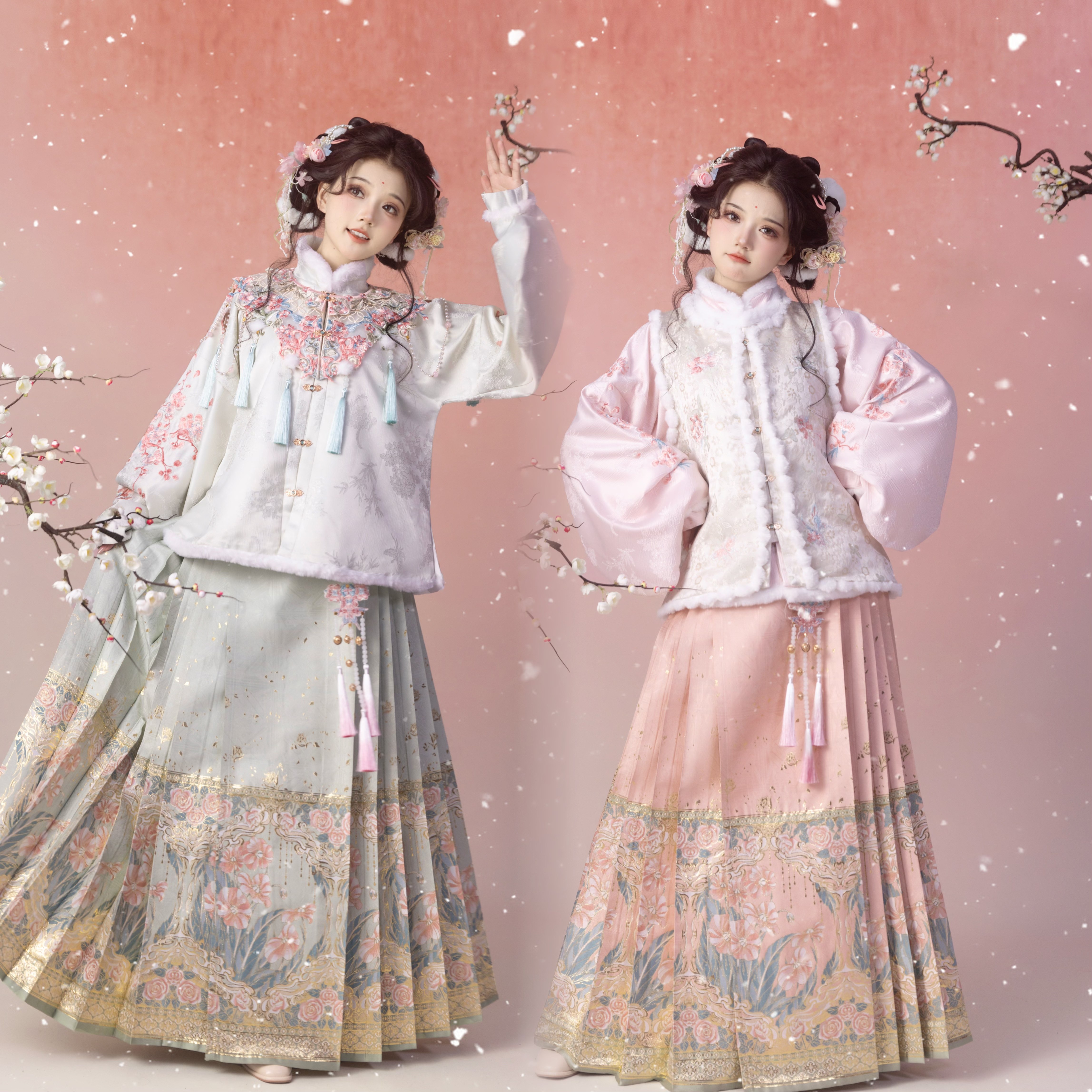 光宿【岁岁】汉服女明制比甲琵琶袖马面裙套装刺绣拜年服冬季加绒,淘宝优惠券,粉丝福利购,淘宝优惠卷