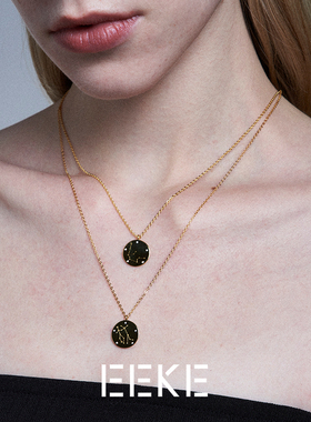 inseeke星座新款潮金币银项链