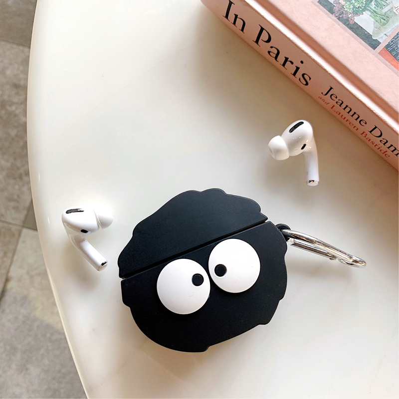 可爱煤球适用airpodspro苹果无线蓝牙耳机保护套创意airpods2代创意潮AirPods Pro3代充电仓耳机壳男女款-图0