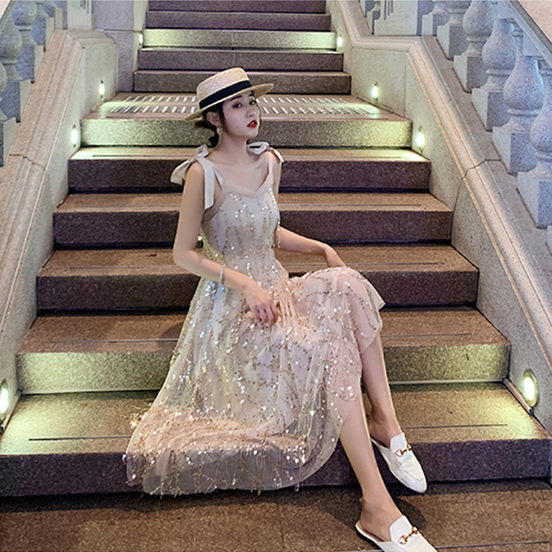 2020新款夏闪闪bling 亲杨连衣裙