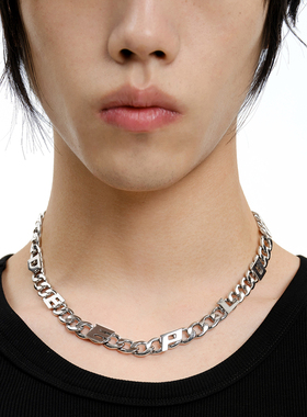 YURITAN潮酷情侣款镀金古巴链