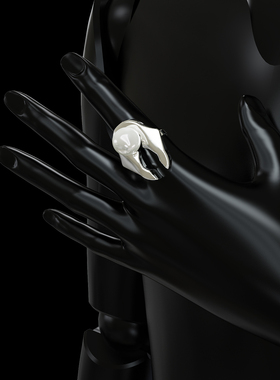 YURITAN时尚镀金珍珠开口戒指