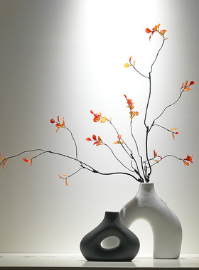 新中式陶瓷花瓶创意摆件插花花器民宿酒柜样板房软装玄关装饰品