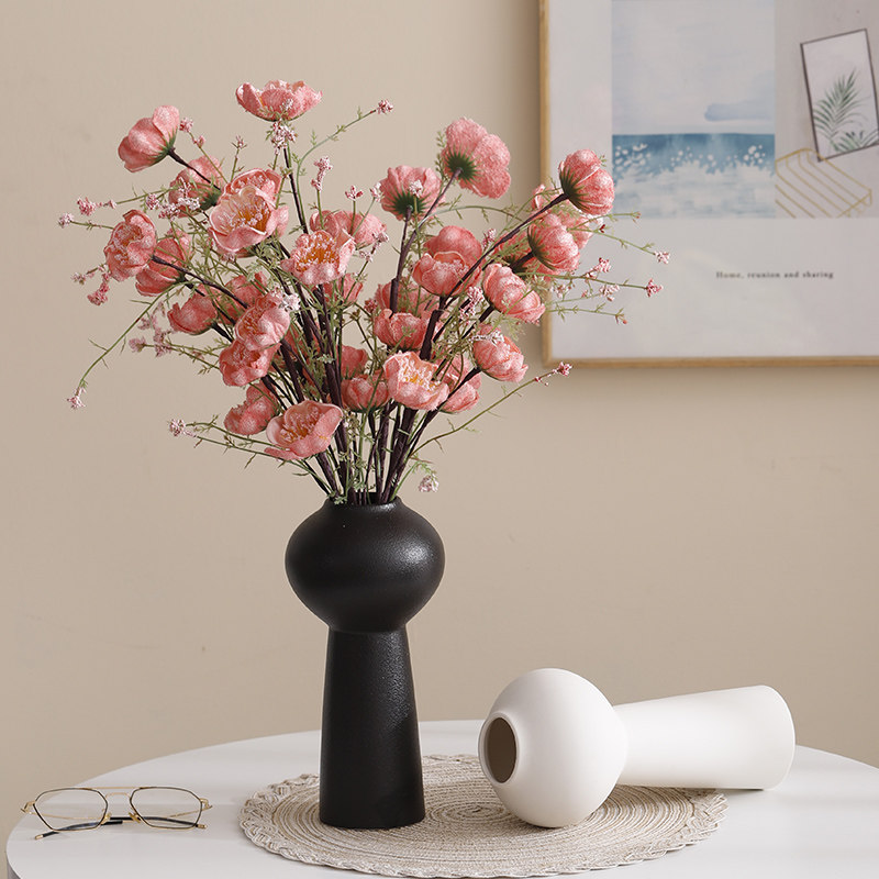 白色陶瓷花瓶摆件客厅插花仿真花酒柜2025新款摆设高级感现代简约,淘宝优惠券,粉丝福利购,淘宝优惠卷