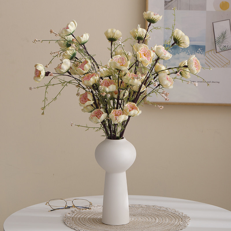白色陶瓷花瓶摆件客厅插花仿真花酒柜2025新款摆设高级感现代简约,淘宝优惠券,粉丝福利购,淘宝优惠卷