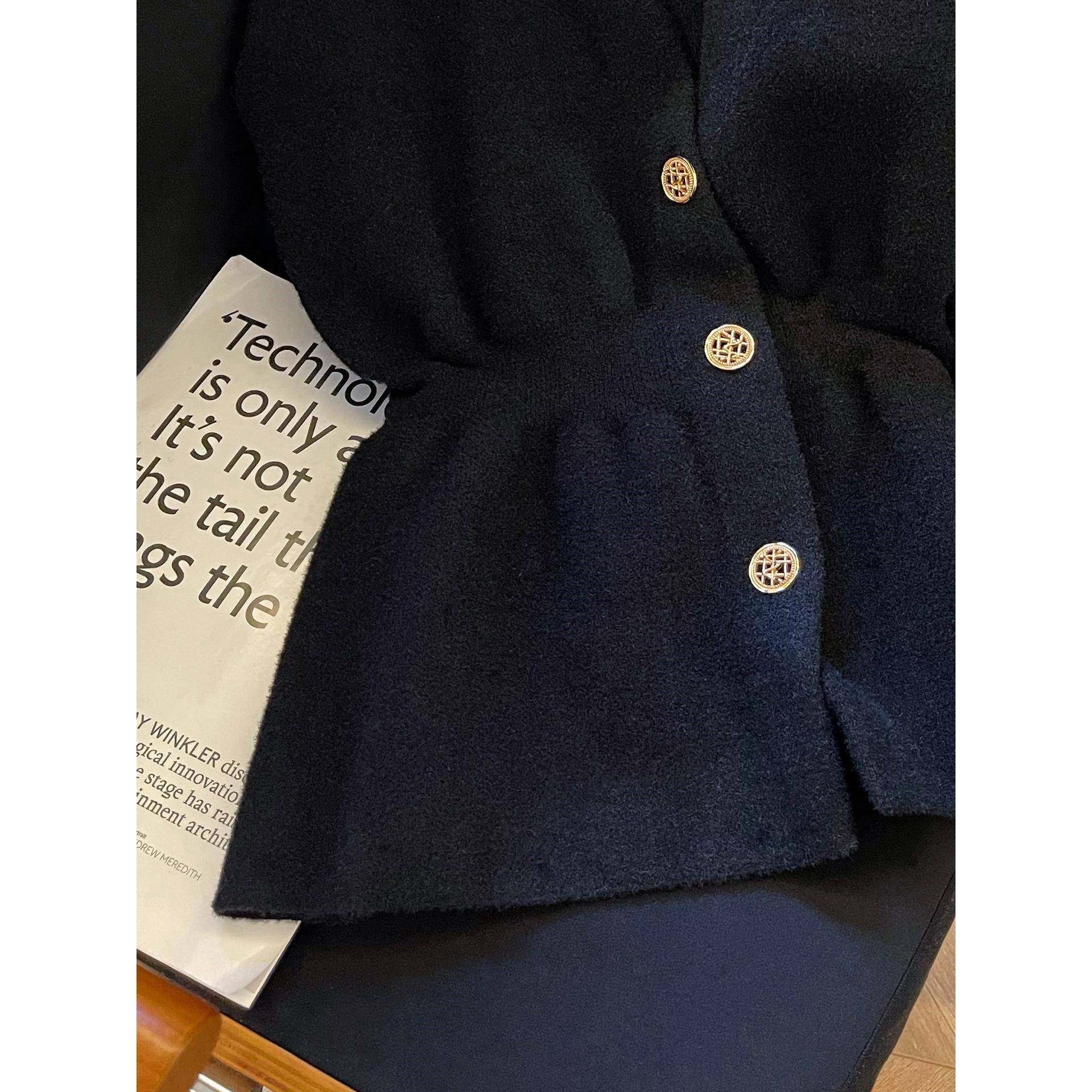 黑色小香风V领毛呢马甲女秋冬时髦洋气收腰坎肩外套叠穿无袖上衣,淘宝优惠券,粉丝福利购,淘宝优惠卷